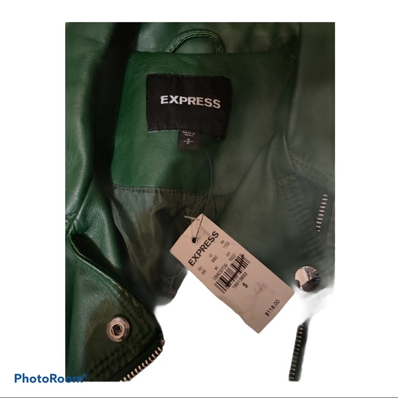 NWT Express Leather Bomber Jacket - Picture 4 of 7